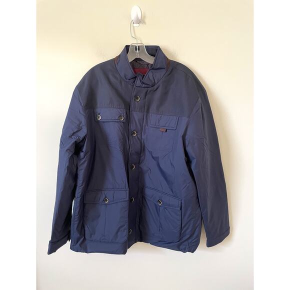 UNTUCKit Field Winter Faux Suede Lightweight Jacket Navy Blue Size XL NEW
